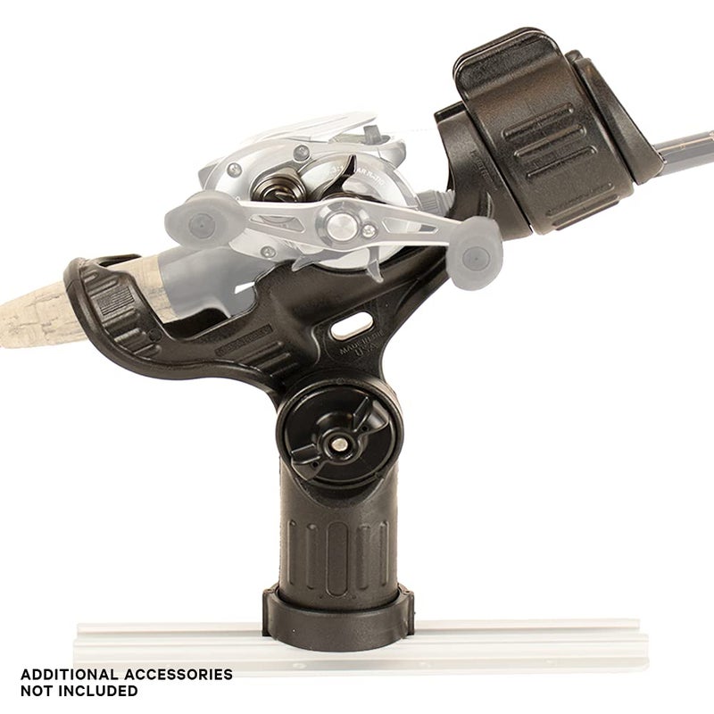 YakAttack Omega Rod Holder | Track Mount Fishing Rod Holder for Kayak & Boat | Compatible with Spinning, Casting, Fly Reels | LockNLoad System | Secure & Adjustable | Kayak Track Mount Accessories - Image 3